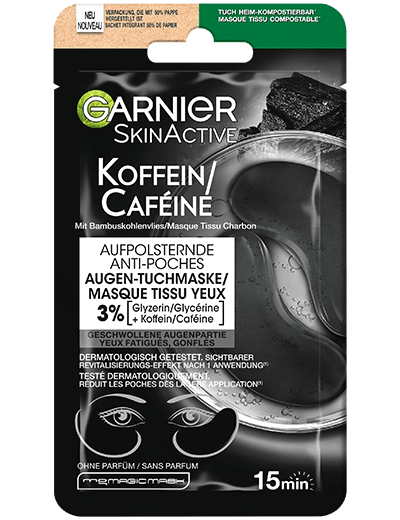 SkinActive Koffein aufpolsternde Augen-Tuchmaske - Produktabbildung